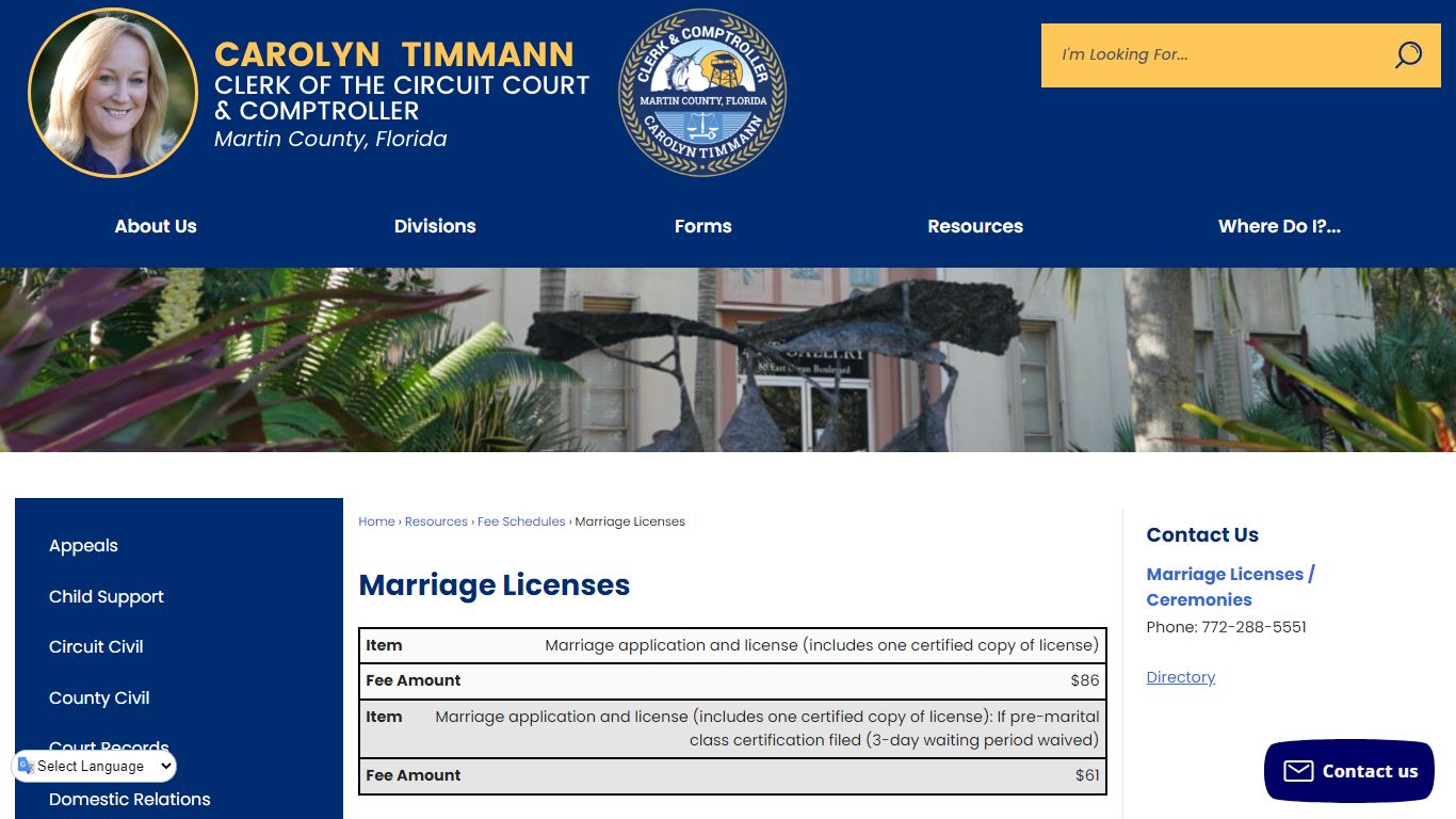 Marriage Licenses | Martin County Clerk